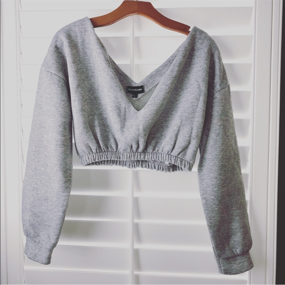 Pretty Little Thing - Grey Crop Top